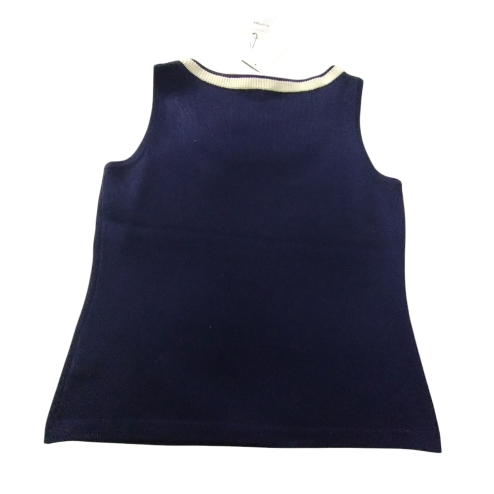 St. John Women's Size Large Santana Knit Sleeveless Sweater Top Old Money Quiet‎ - Picture 5 of 8
